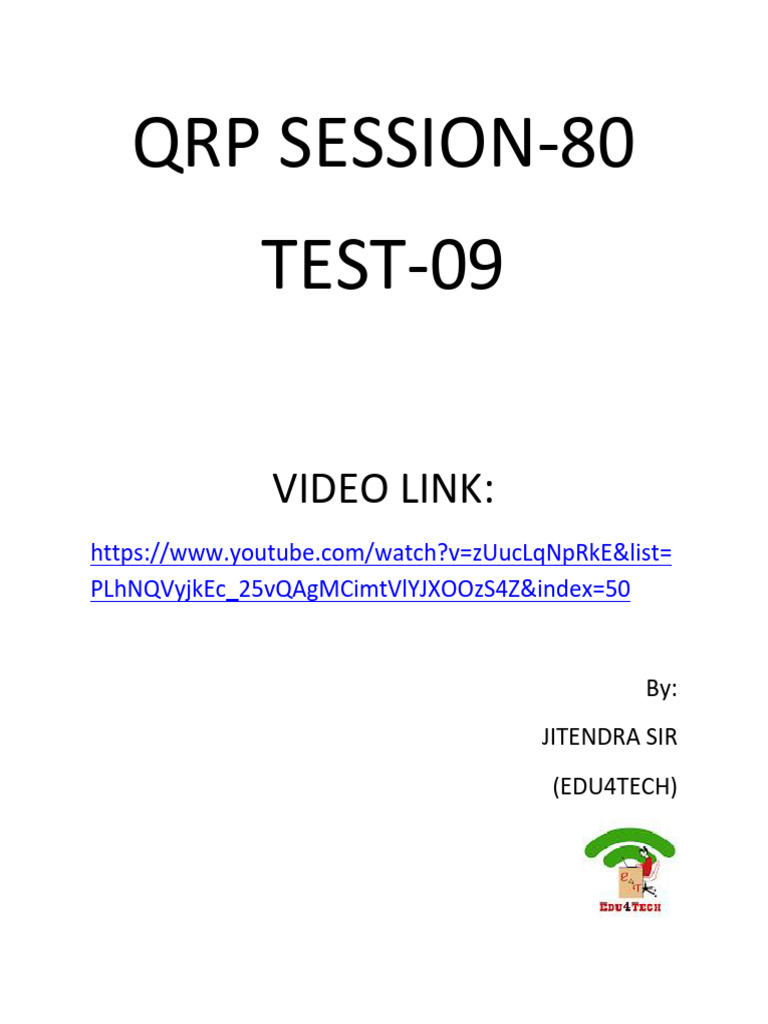 QRP - Test-9 | PDF