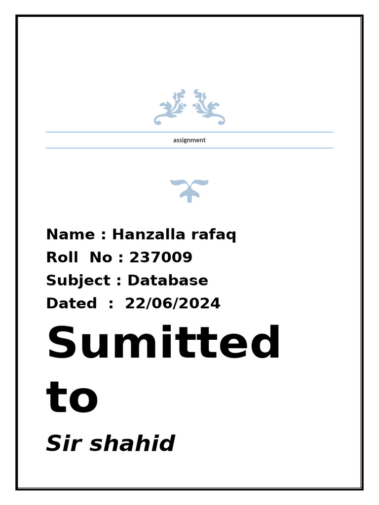 Sumitted To: Sir Shahid | PDF