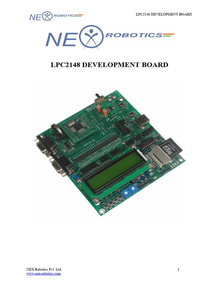Arm 7 LPC 2148 Develpoment Board | PDF