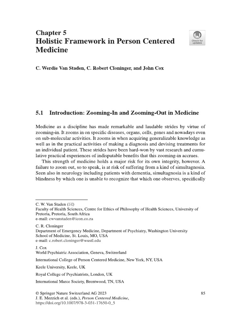 Holistic Framework Person Centered Medicine Pdf