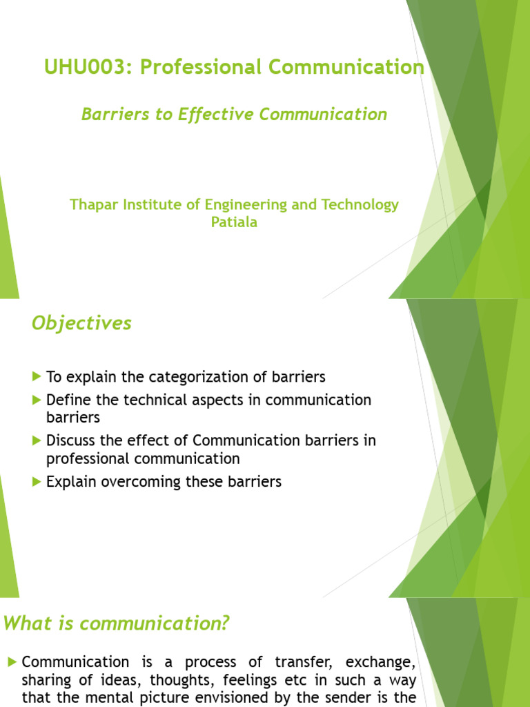 Slides PPT Barriers | PDF | Communication | Career & Growth