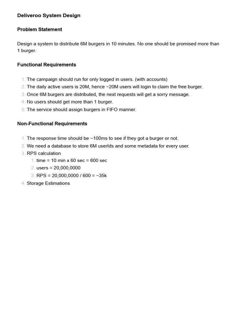 Deliveroo System Design | PDF