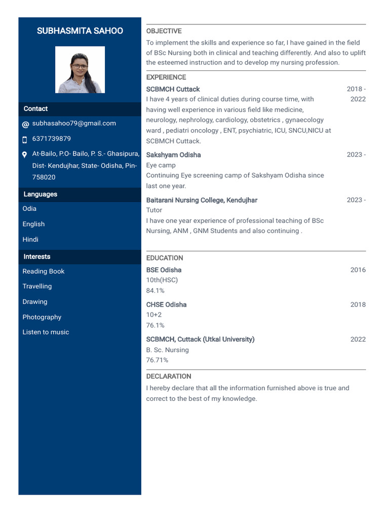 Subhasmita Sahoo 6371739879 At Bailo P O Bailo P S Ghasipura 