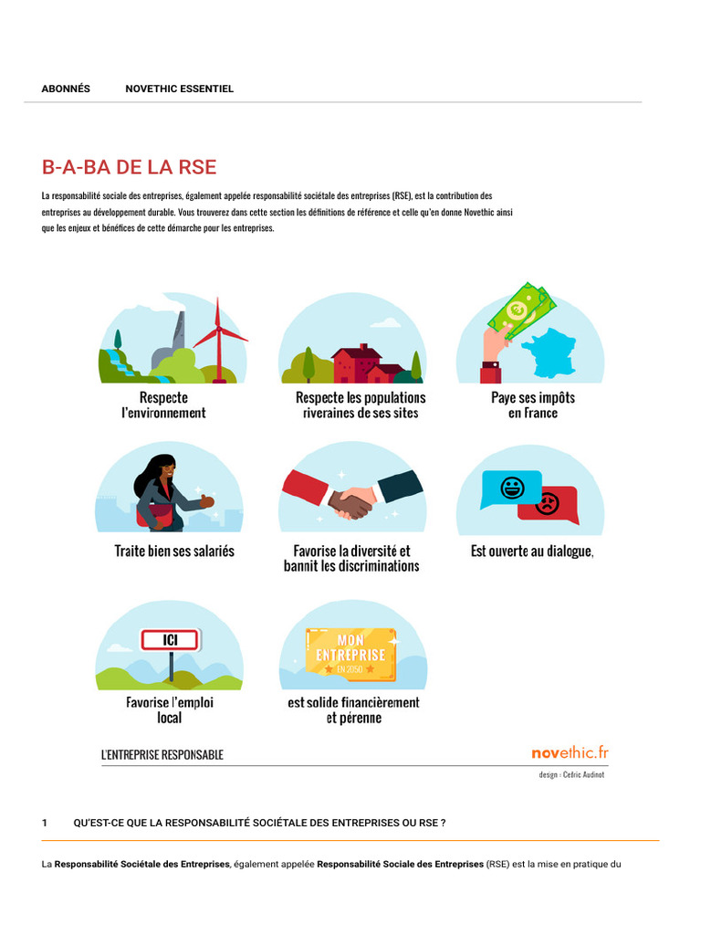 B-A-Ba de La Rse: Abonnés Novethic Essentiel | PDF