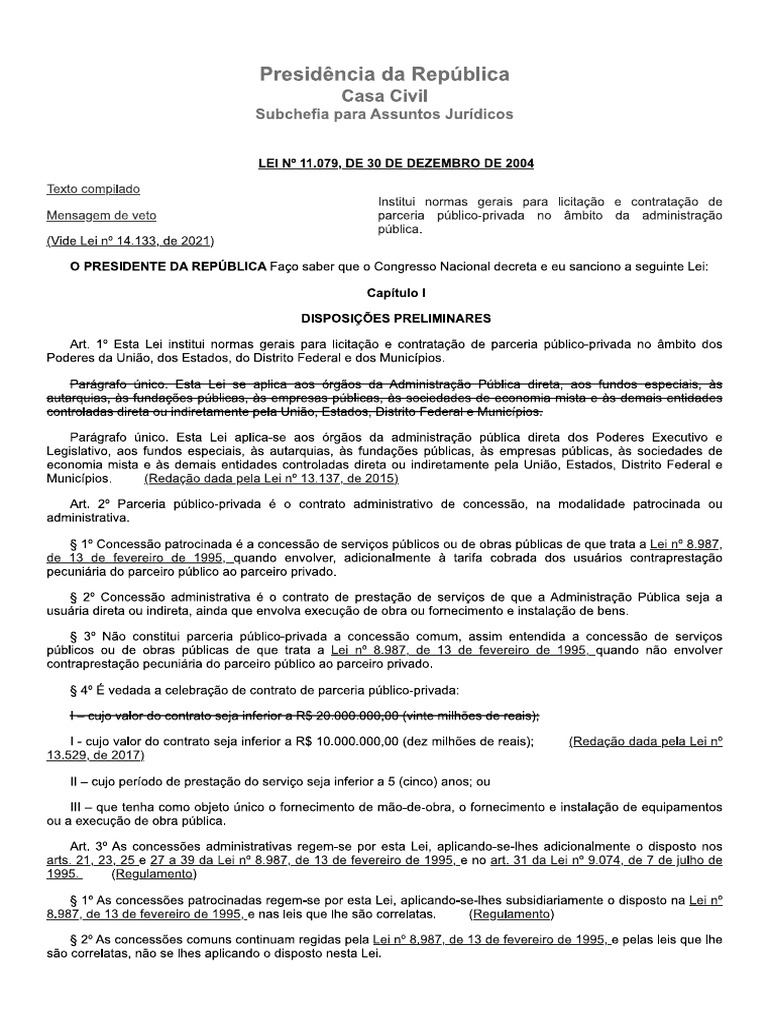 Lei 11079 - 2004 | PDF