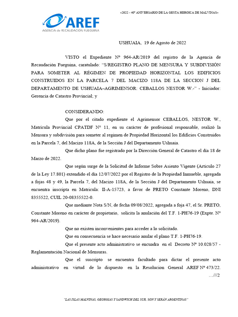 Disp DGC Aref 090-22 de Anulación-Firma | PDF