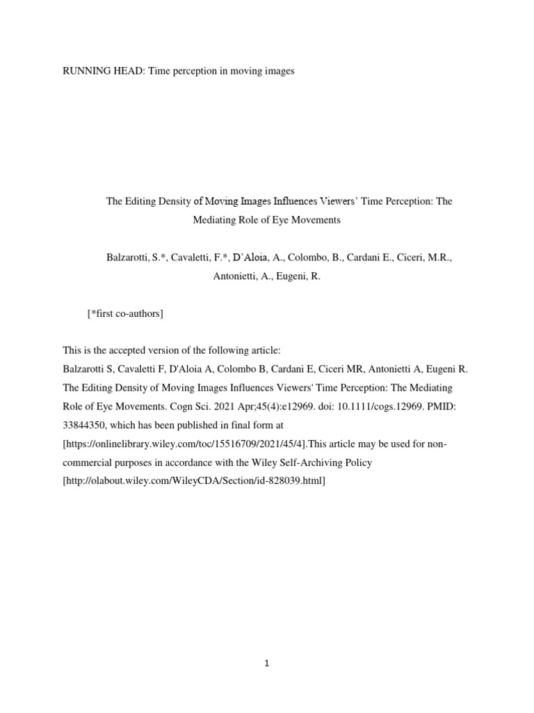 The Editing Density of Moving Images Inf | PDF
