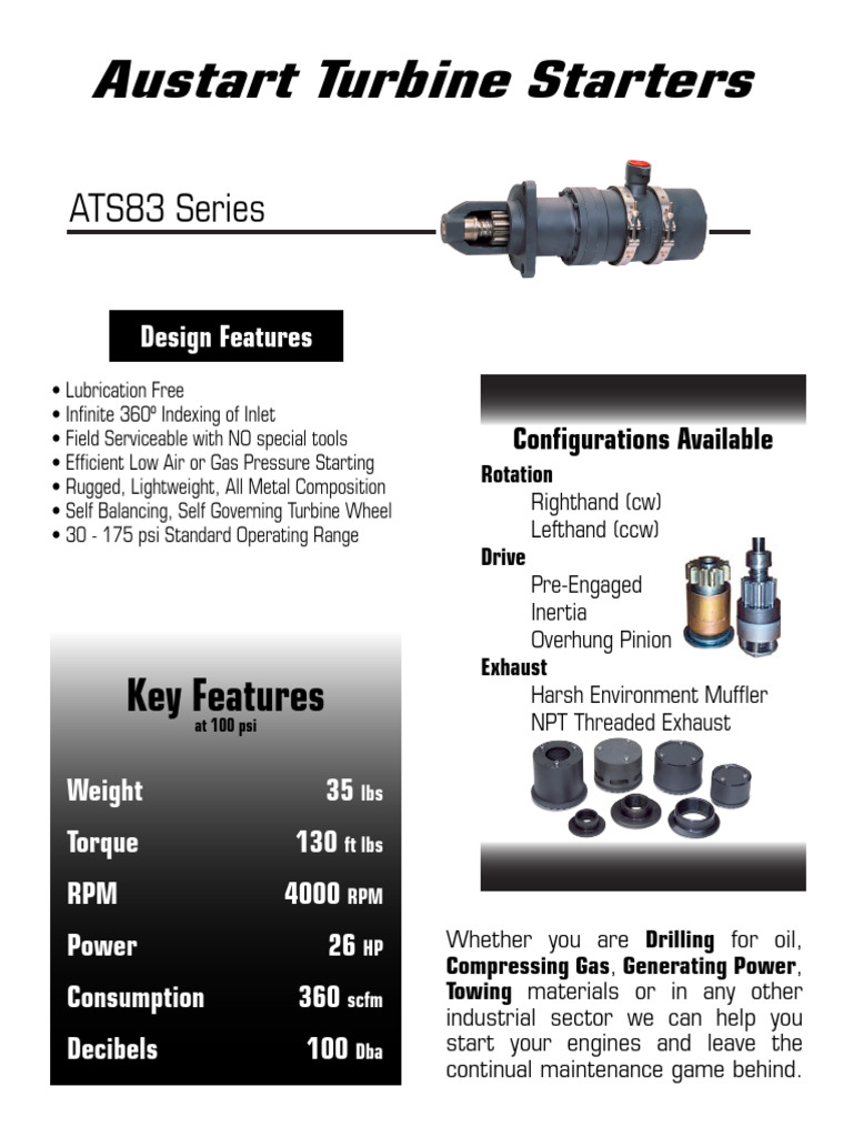 Austart Turbine Starters - ATS83-Series-Brochure | PDF