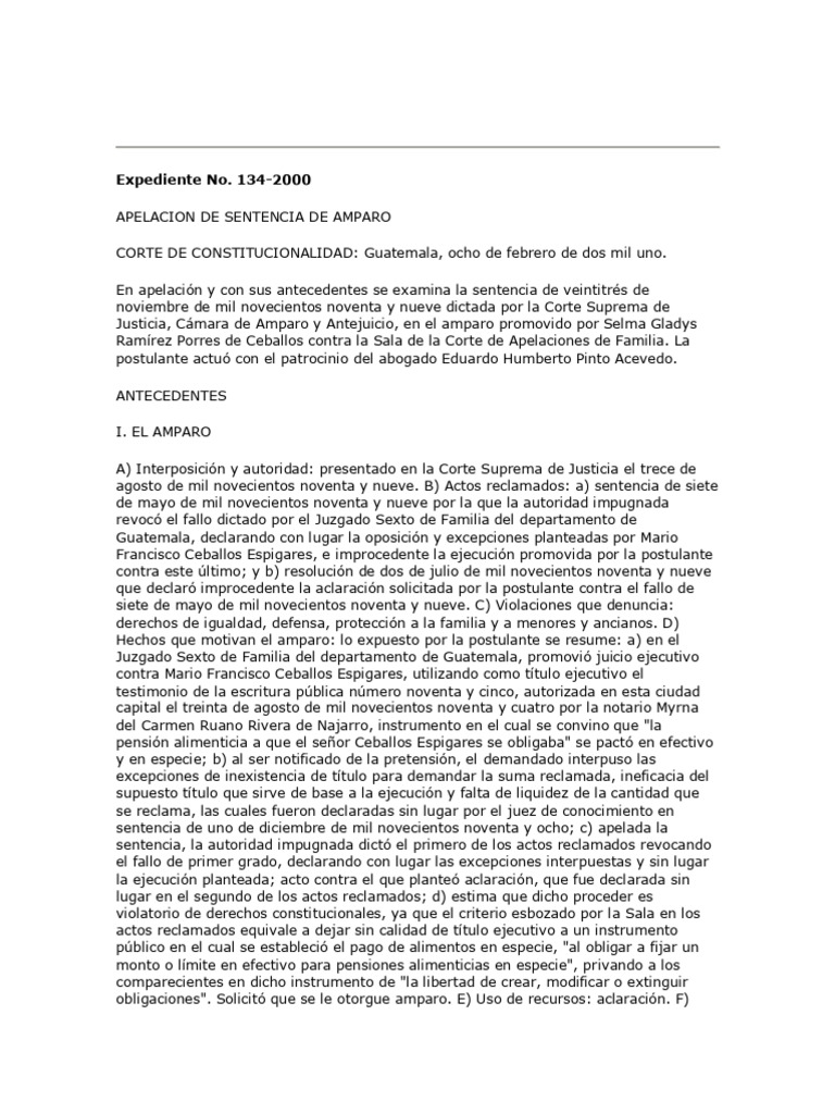Expediente No. 134-2000 | PDF | Sentencia (ley) | Caso de ley