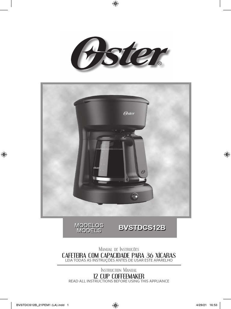 Cafeteira BVSTDCS12B | PDF | Filtration | Coffee