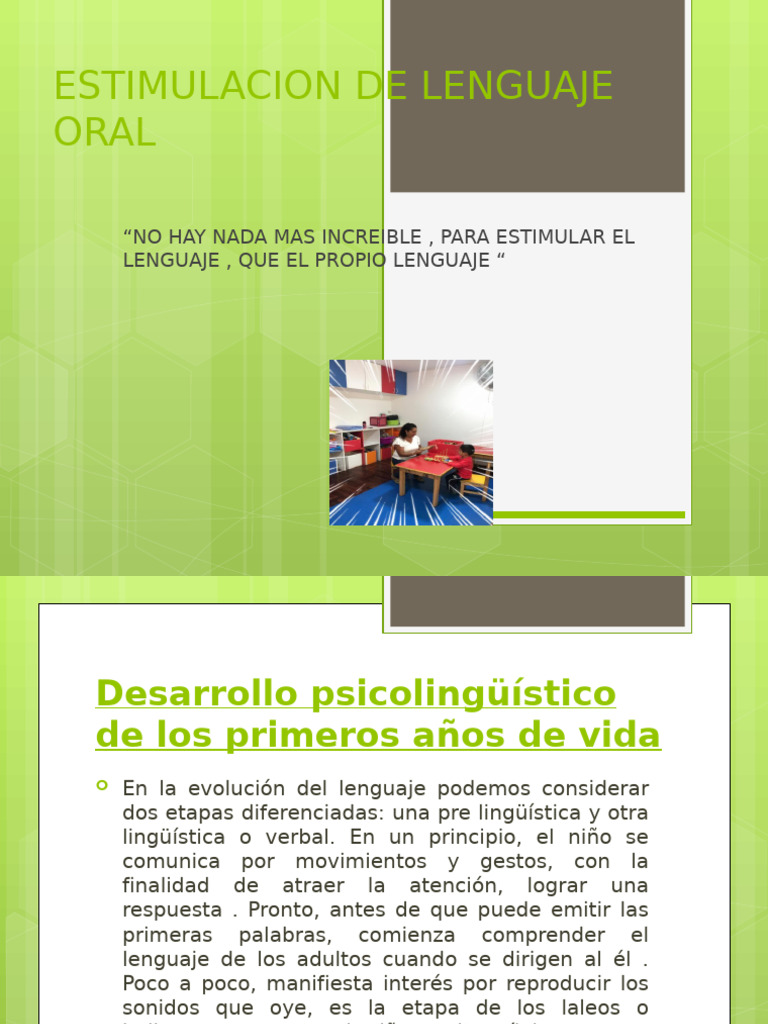 Estimulacion de Lenguaje Oral | PDF
