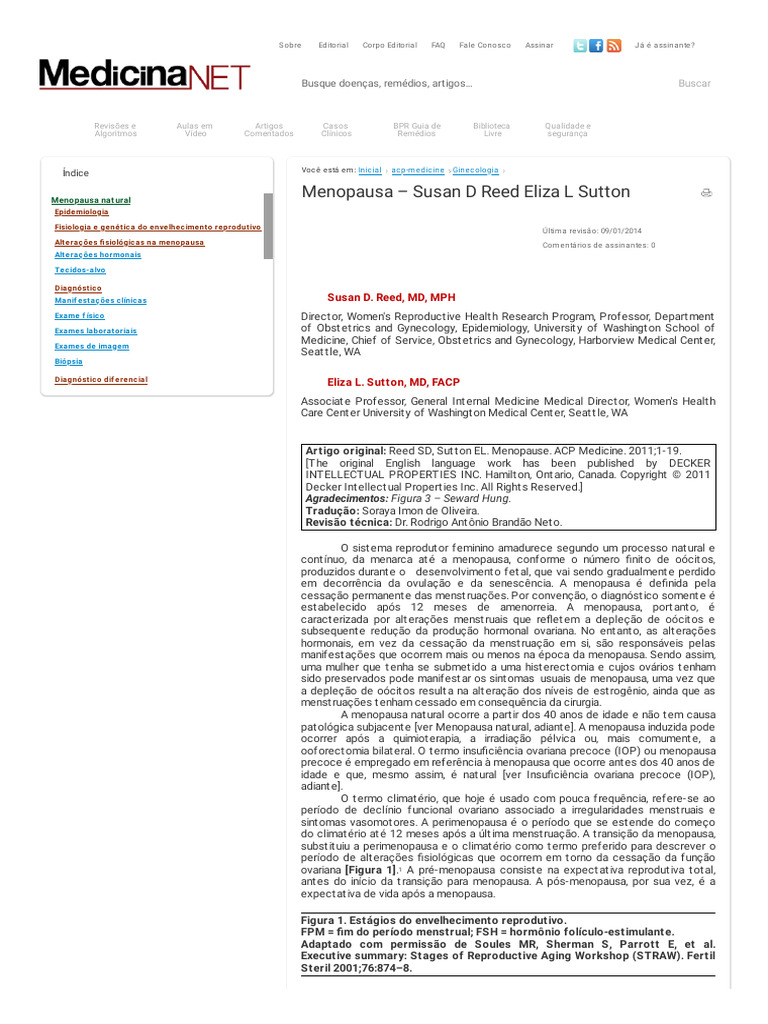 Menopausa - Susan D. Reed, Eliza L. Sutton - MedicinaNET | PDF