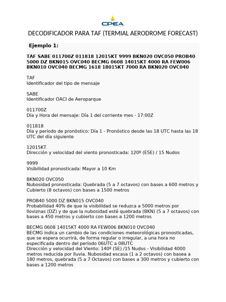 Decodificador para Informe Taf | PDF