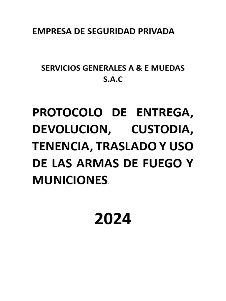 Protocolo de Seguridad en Vigilancia Privada | PDF | Valores | Ciencias ...