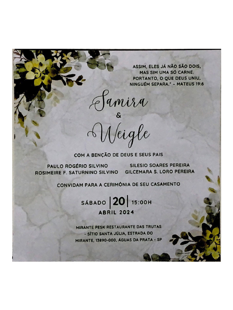 Convite Casamento Pdf