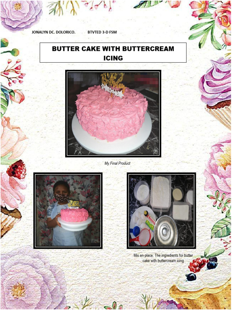 Butter Cake with Buttercream Icing Guide | PDF
