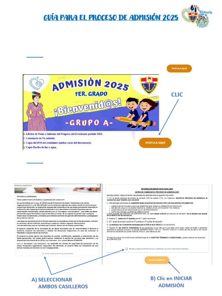 Guia Proceso de Admisión 2025-Final | PDF