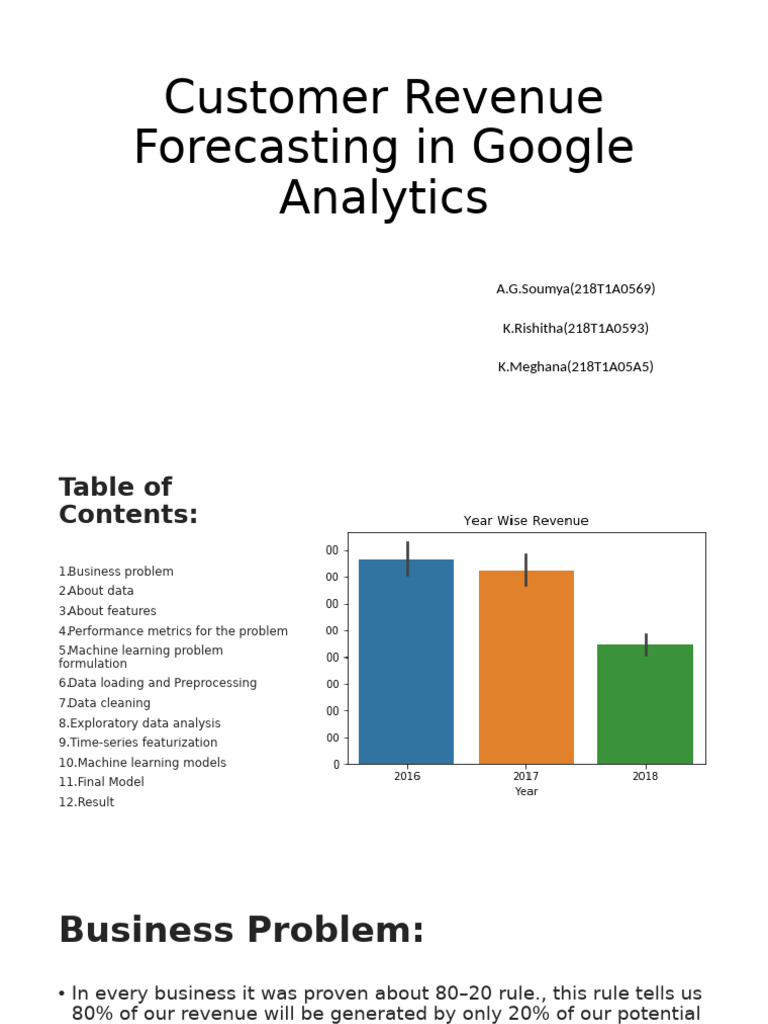 Customer Revenue Forecasting In Google Analytics Pdf