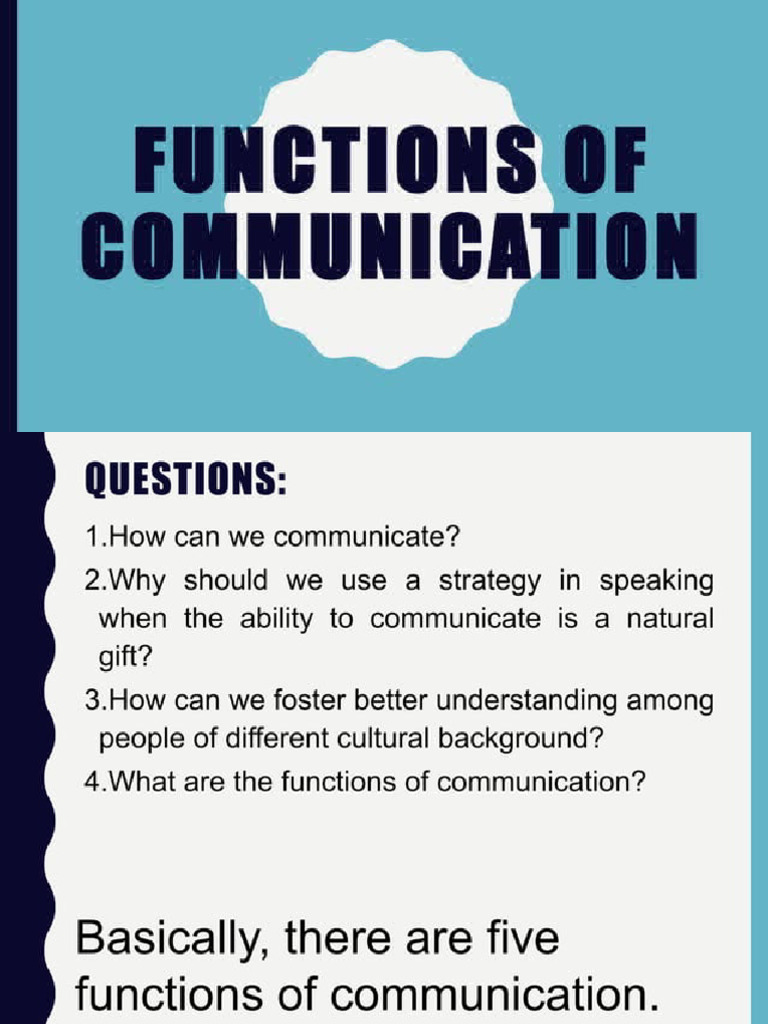 Functions of Communication | PDF