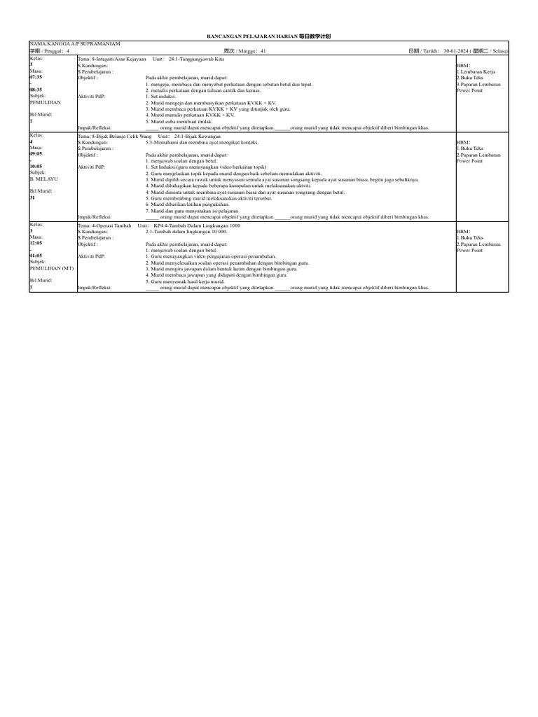 Mypdp Print RPH Multipage Mark - PHP | PDF