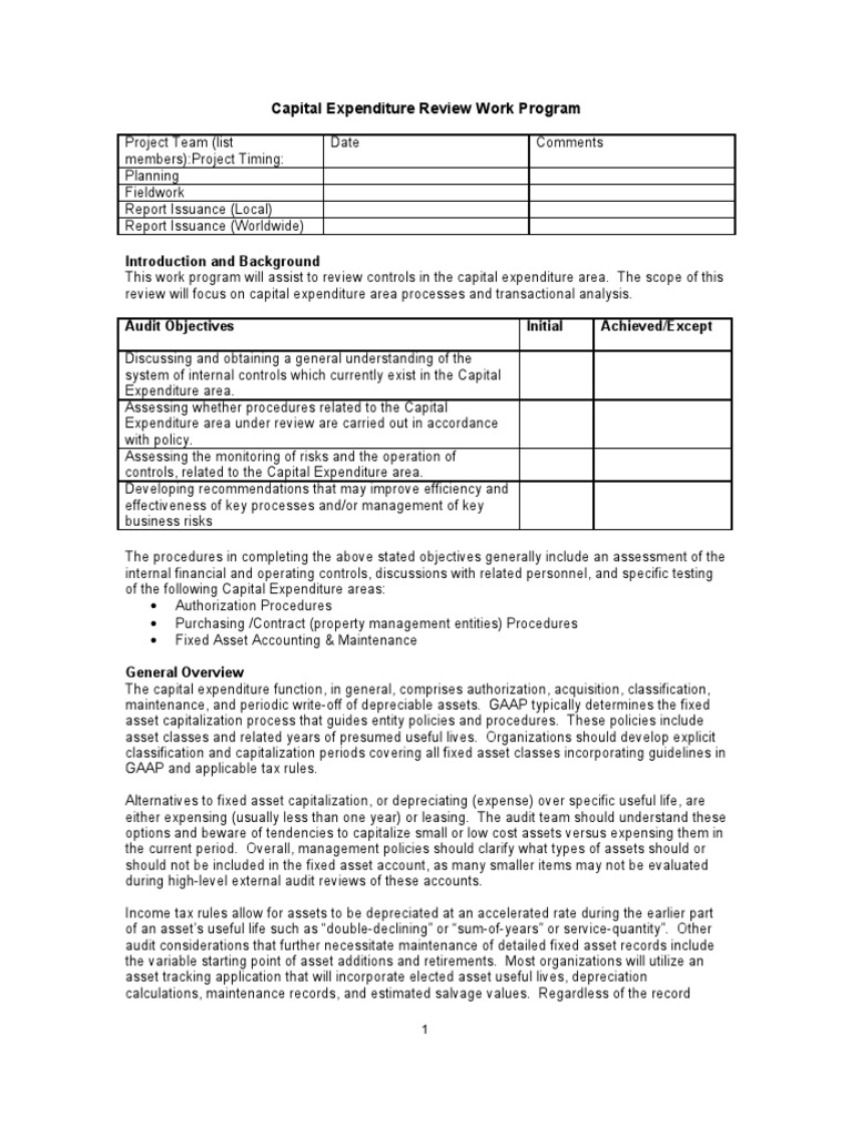 Accounting for capital expenditures examples picture