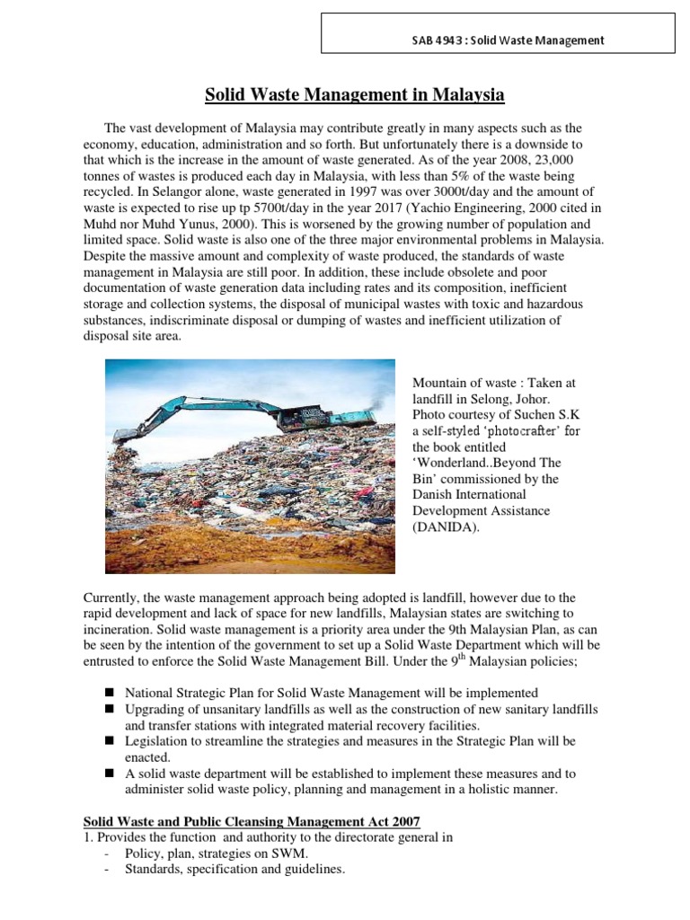 Solid Waste Management In Malaysia Complete Municipal Solid Waste Waste Management