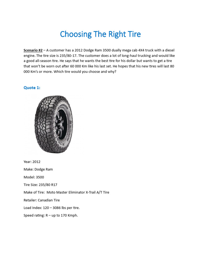 Choosing The Right Tire Pdf