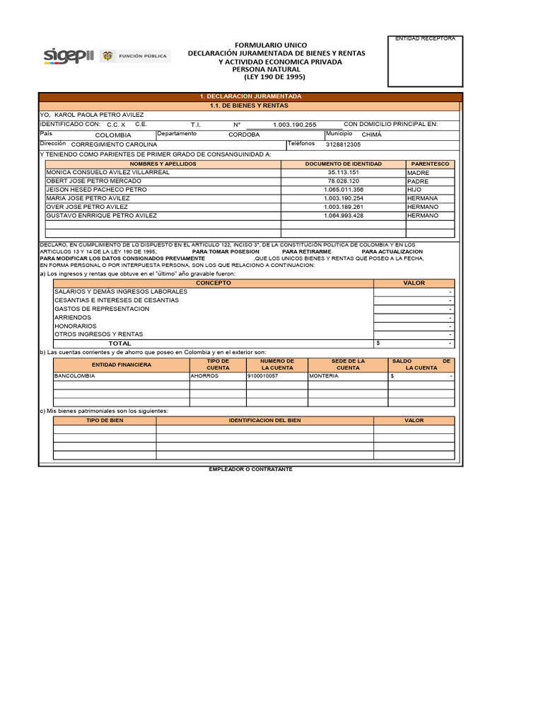 Declaracion Renta | PDF