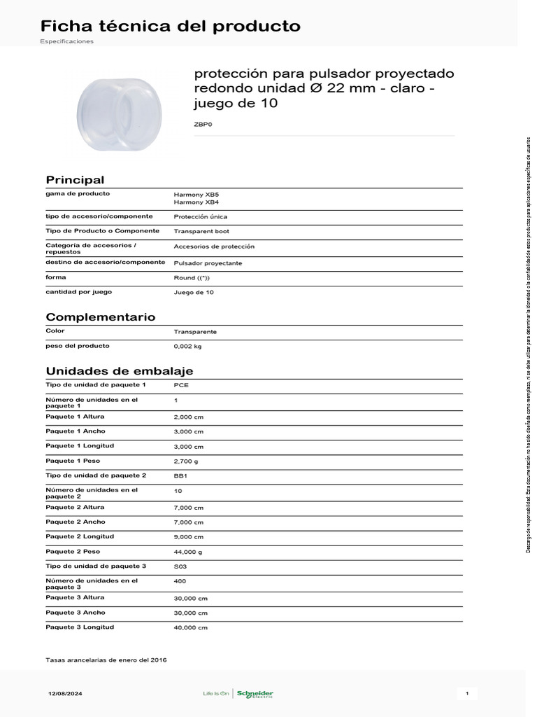 Schneider Electric - Harmony-XB4 - ZBP0 | PDF