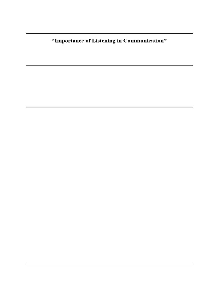 Importance of Listening | PDF | Communication | Career & Growth