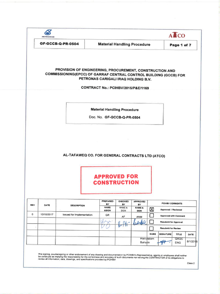 Material Handling Procedure Rev.0 AFC | PDF | Cargo | Pallet