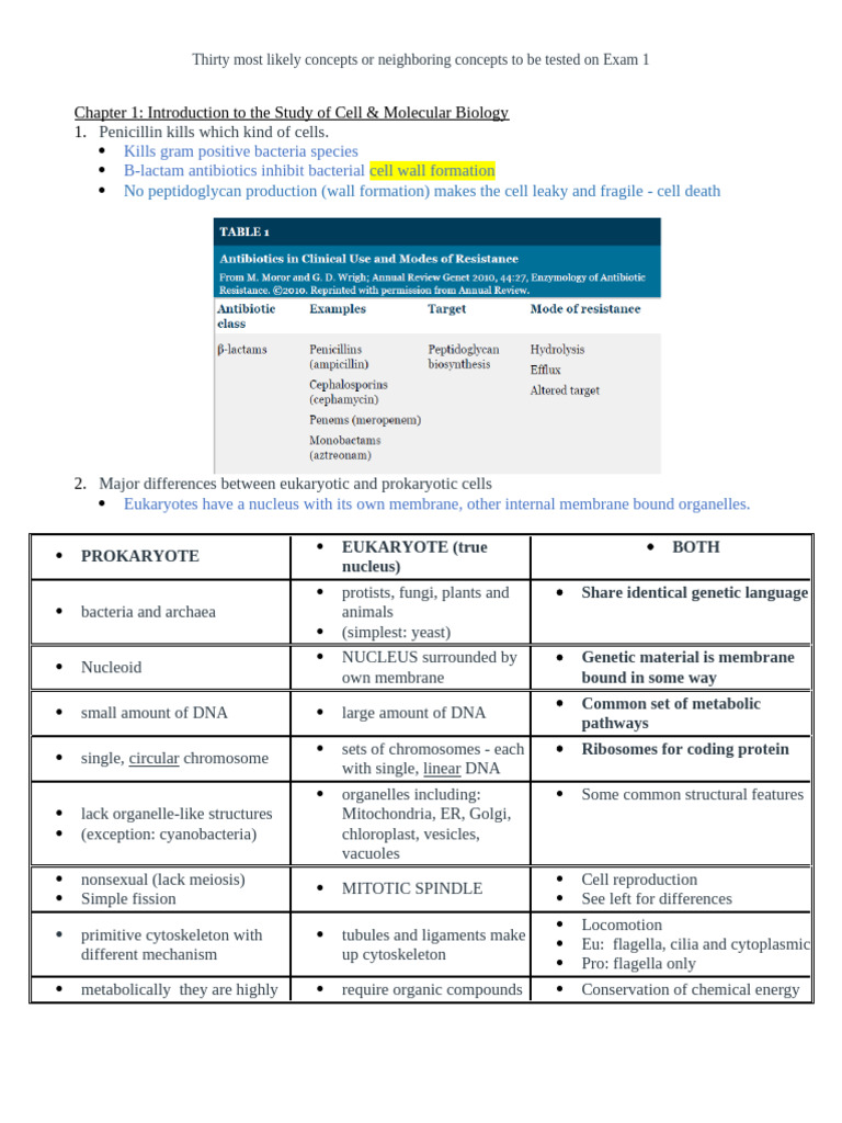Exam 1 Concepts | PDF