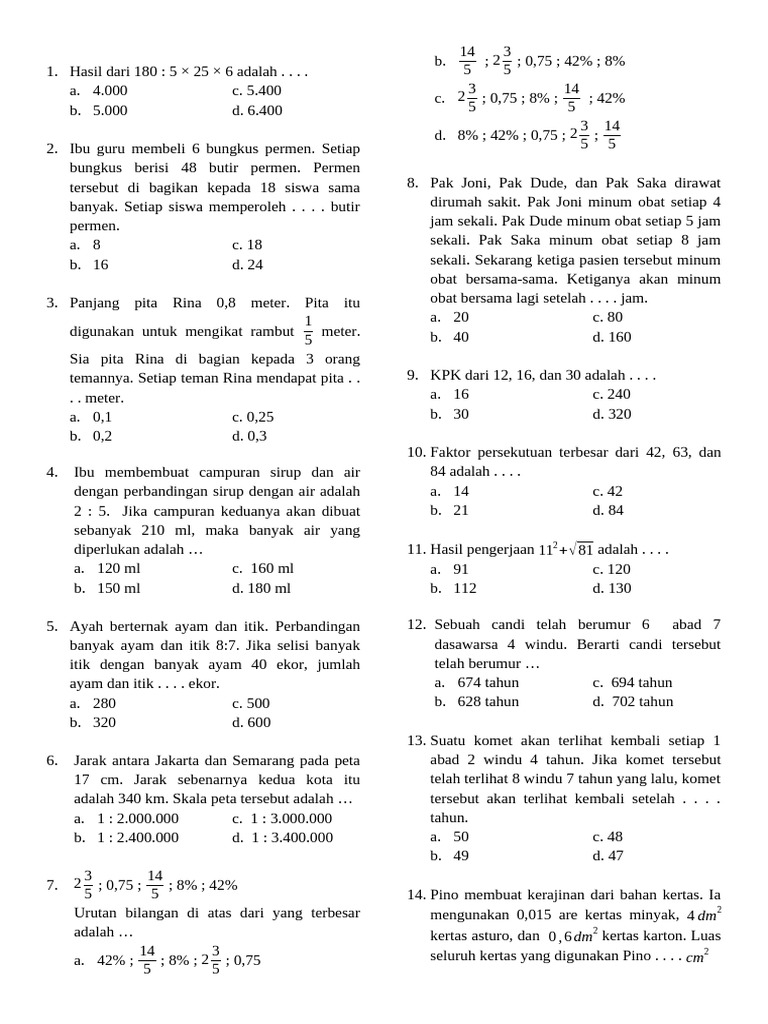 Soal UN Mat | PDF