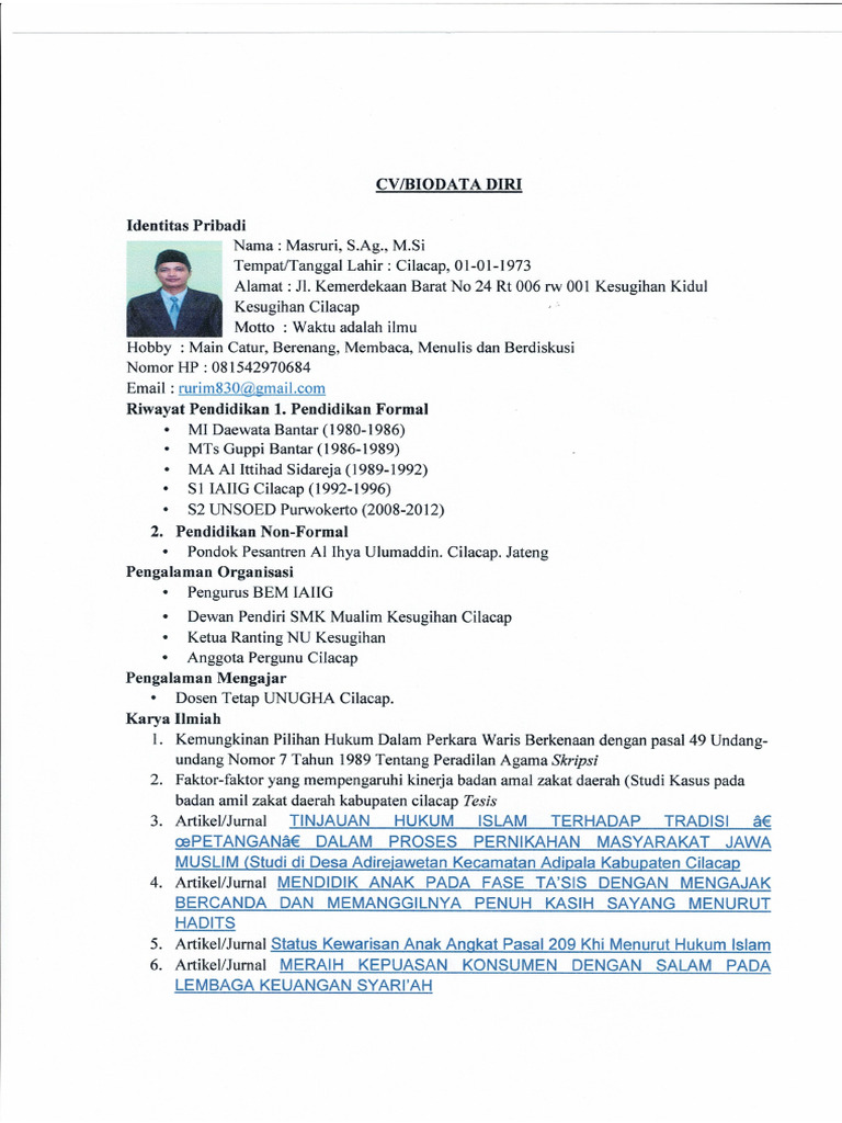CV Biodata Diri | PDF