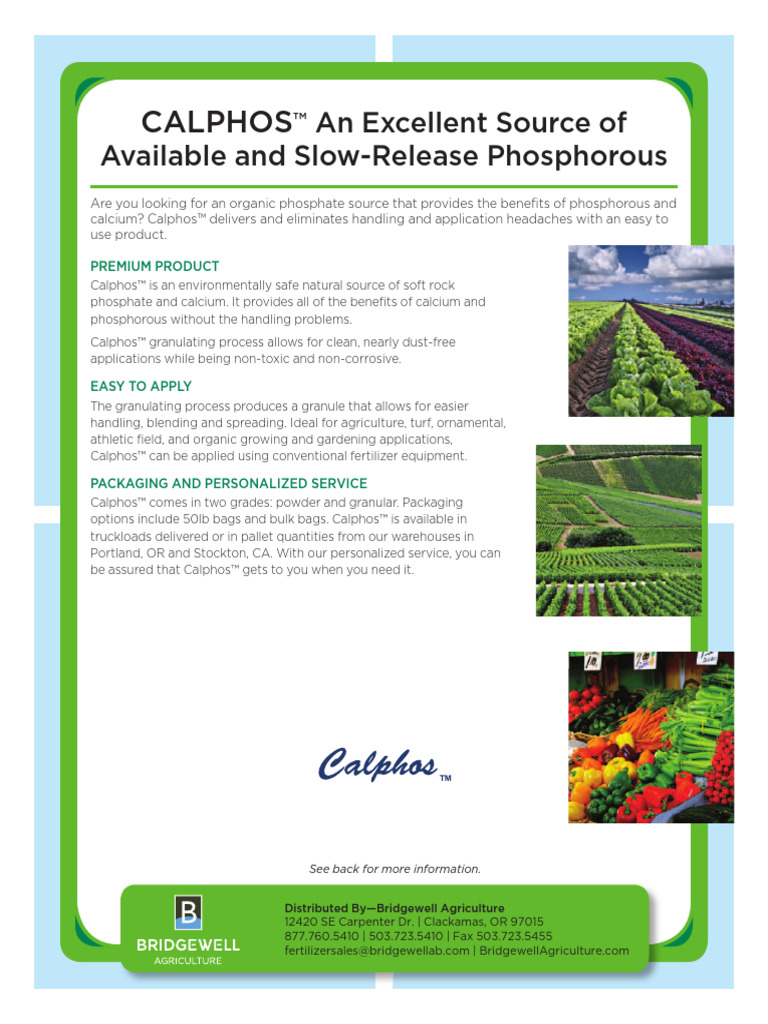 Cal Phos Flyer | PDF | Fertilizer | Soil