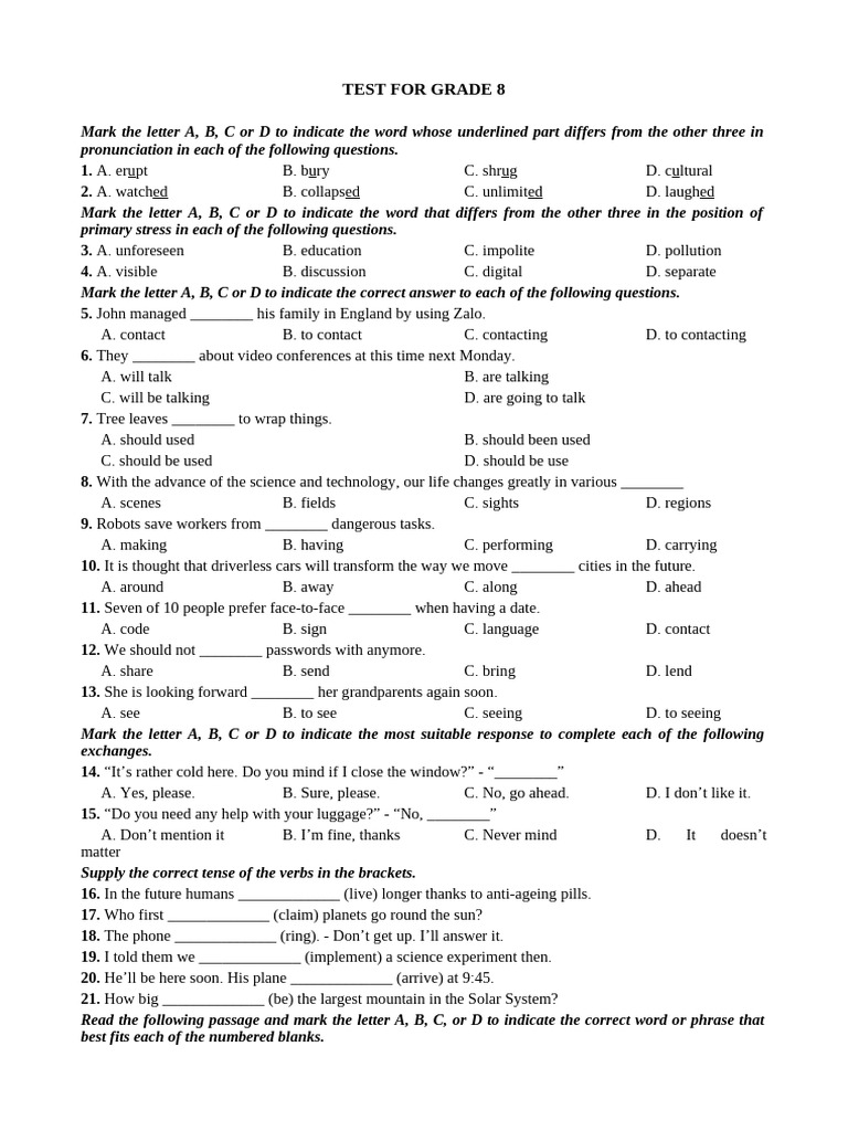 Test G8 | PDF