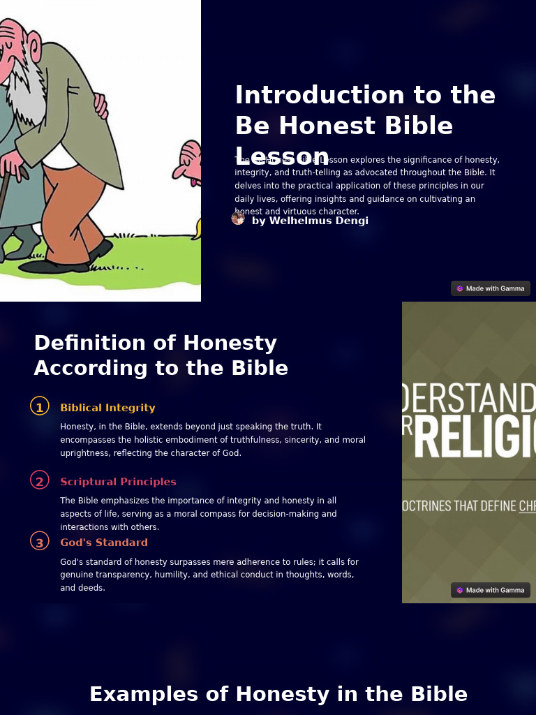 Introduction To The Be Honest Bible Lesson | PDF