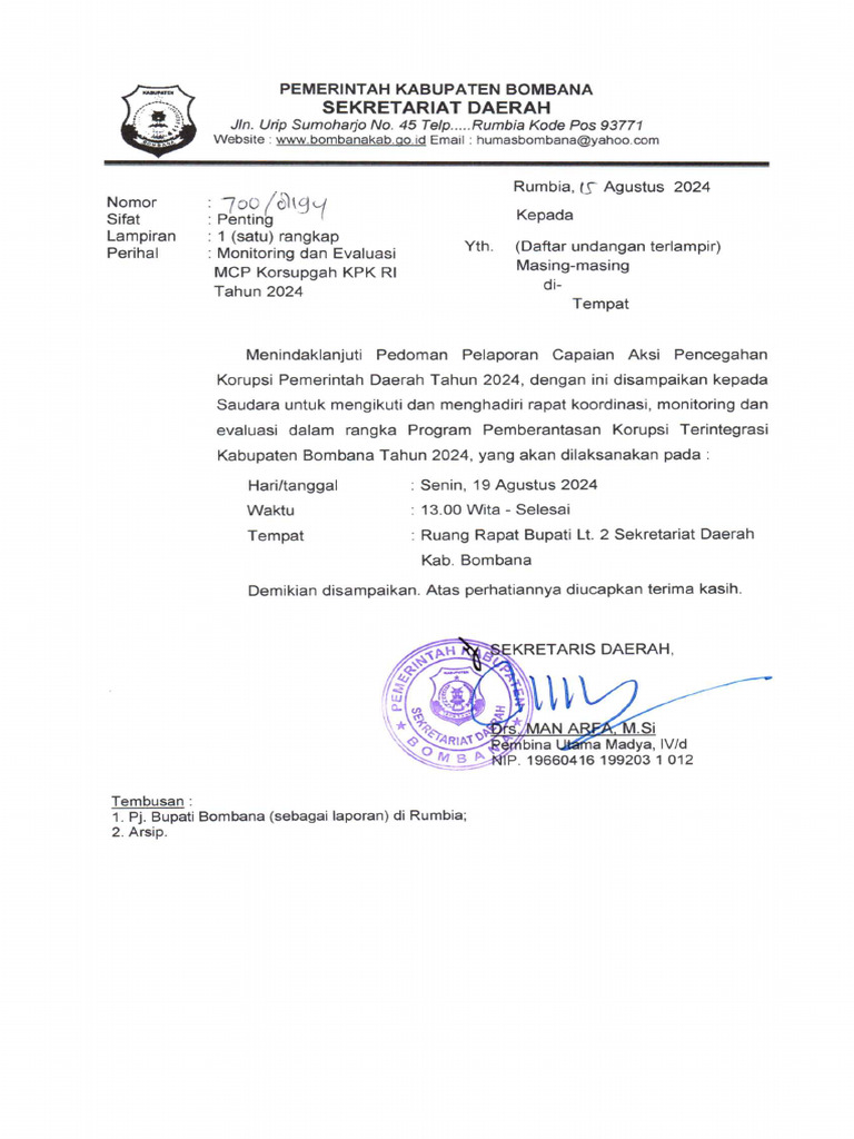 Surap Rapat MCP Senin 19 Agustus 2024 | PDF