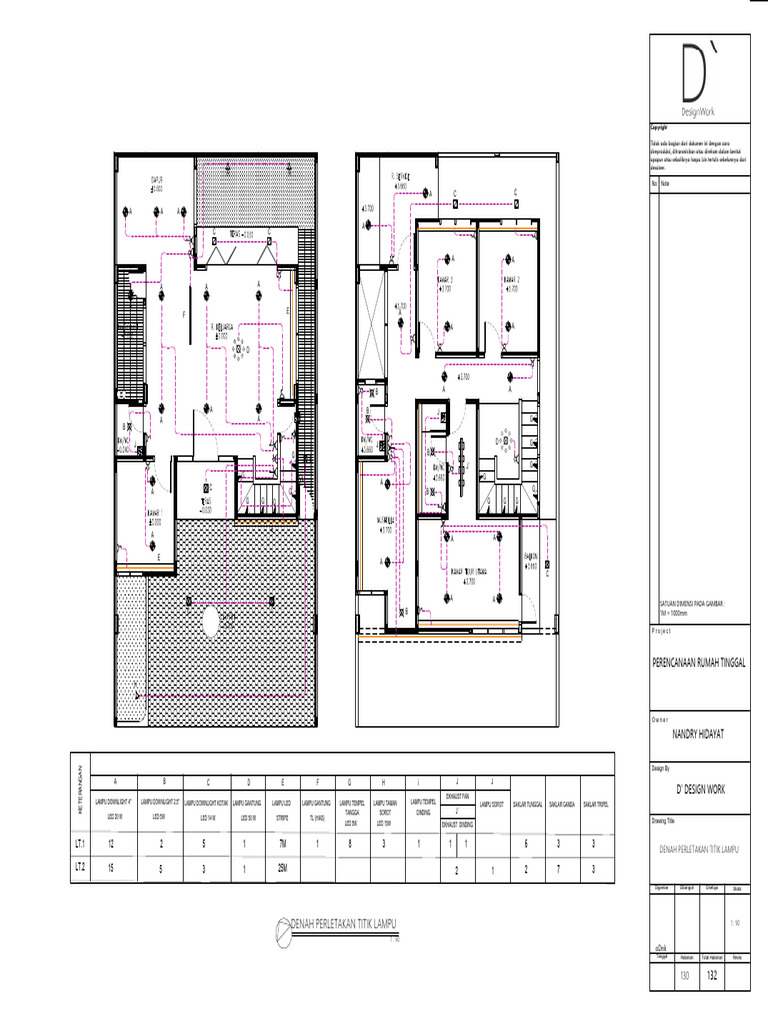 130.denah Perletakan Titik Lampu | PDF