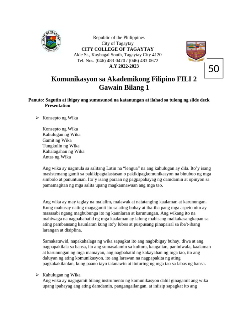 Ednan Diaz - Gawain Bilang 1 | PDF | Languages | Foreign Language Studies