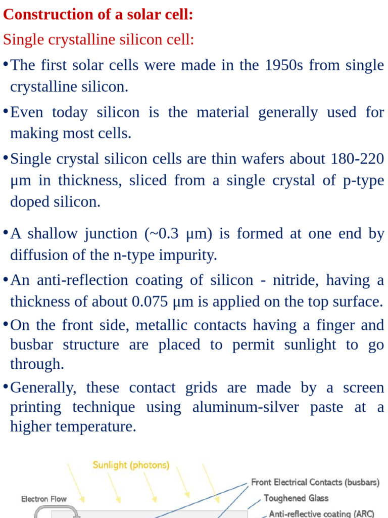 Construction of A Solar Cell | PDF
