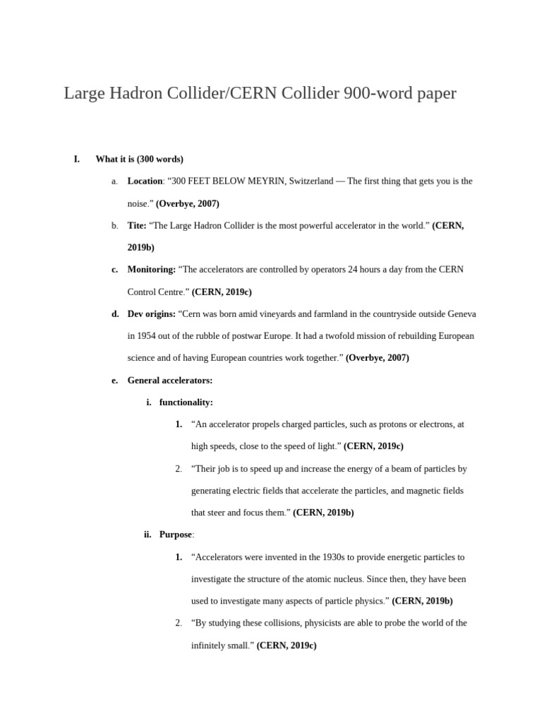Notes-Large Hadron Collider | PDF | Particle Accelerator | Science ...