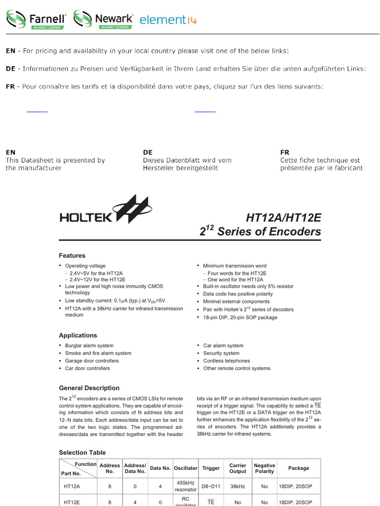 Ht12e Ht12e Pdf