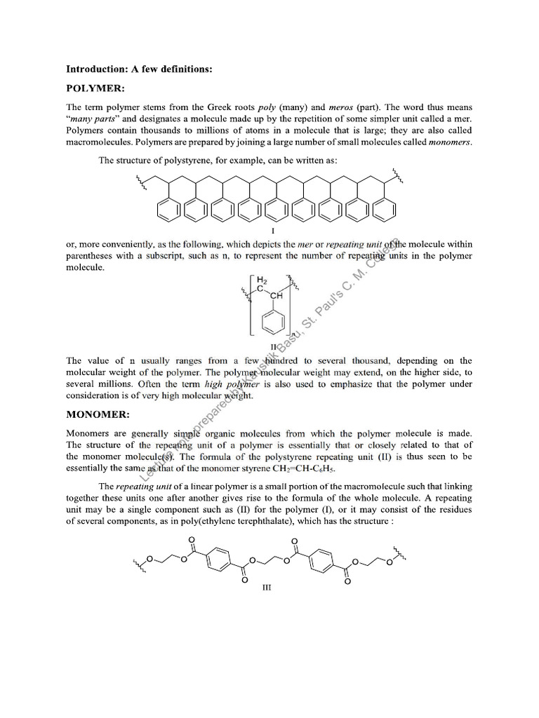 Polymer (Part 1) | PDF