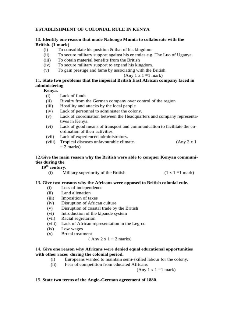 Reasons for Colonial Rule in Kenya | PDF | British Empire | Kenya