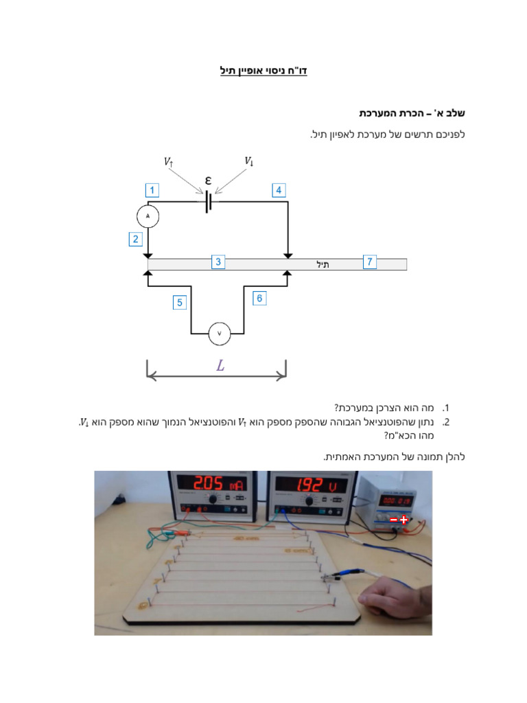 דוח ניסוי אופיין תיל | PDF