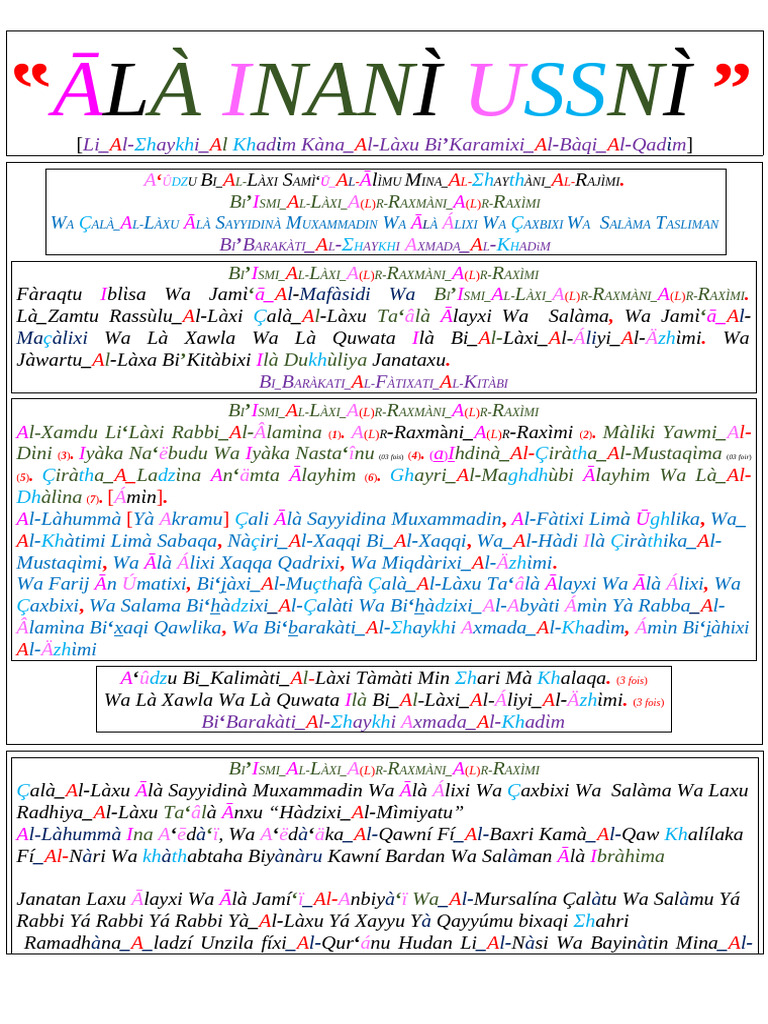 Ālà Inanì Ussnì | PDF
