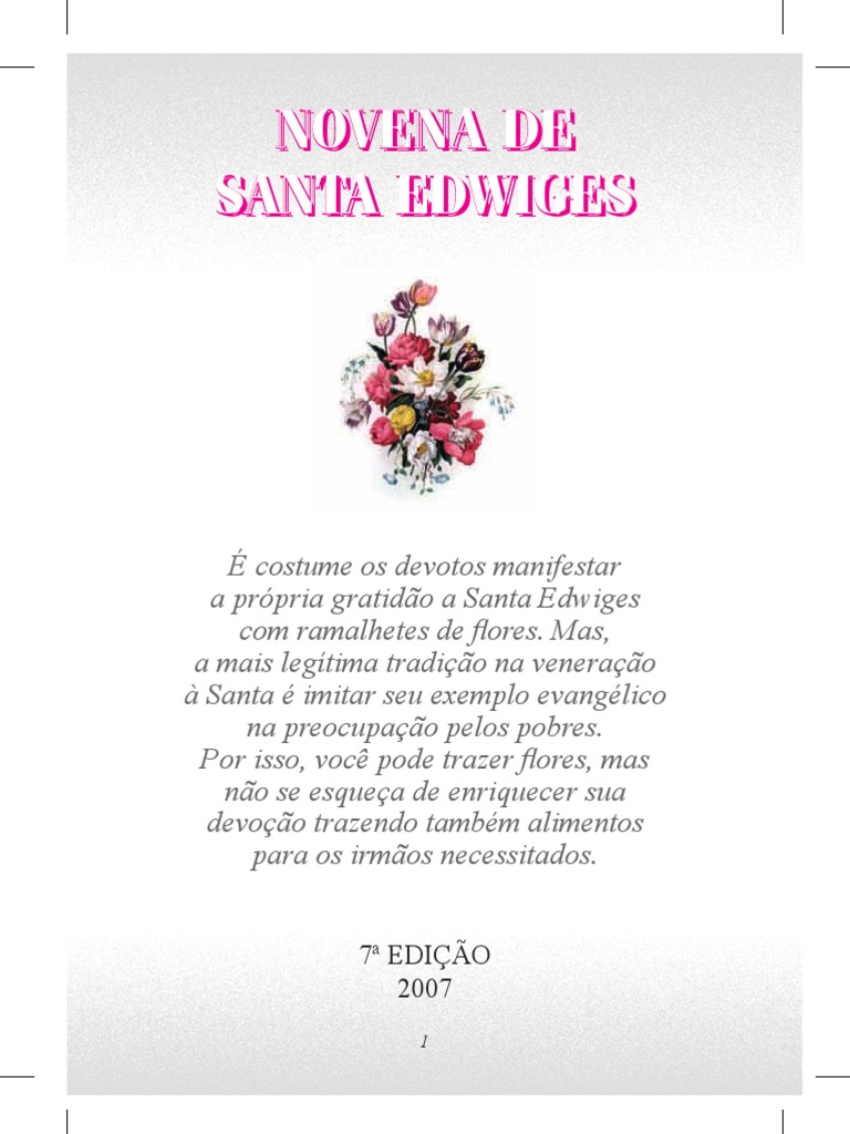 Novena de Santa Edwiges: Oração e Reflexão | PDF | Rosário | Maria, mãe ...