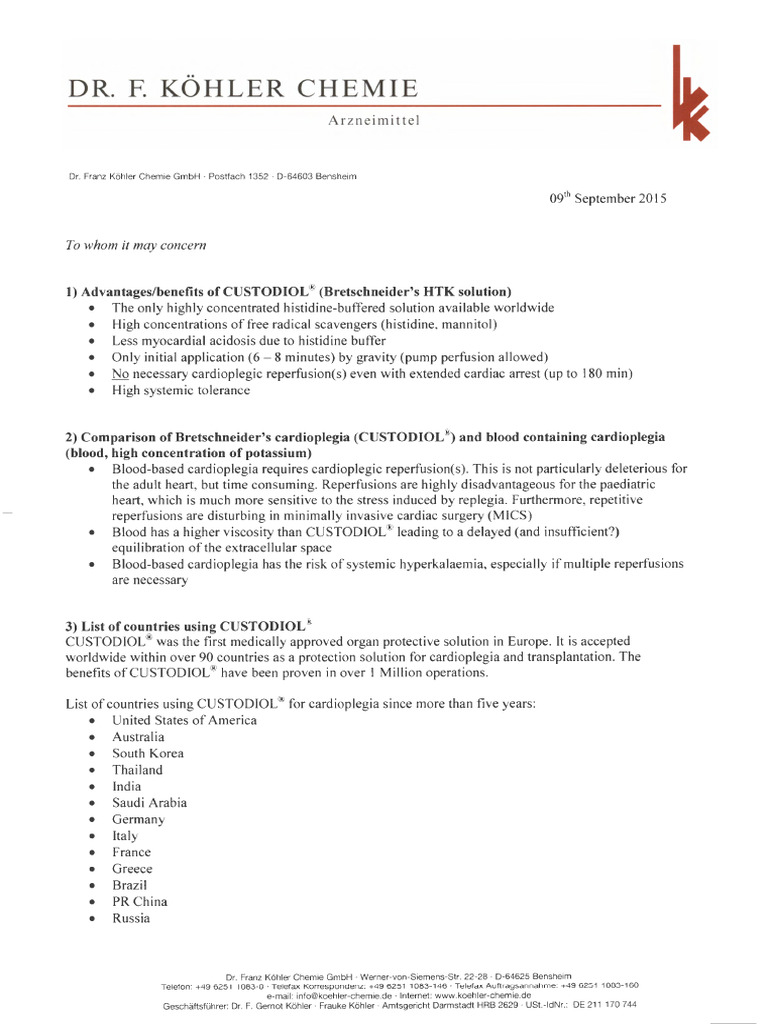HTK Cardioplegia | PDF