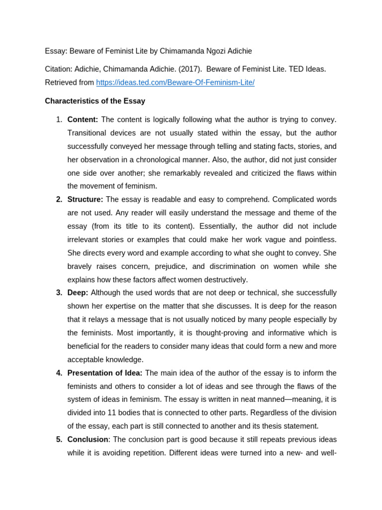 Characteristics of The Essay | PDF